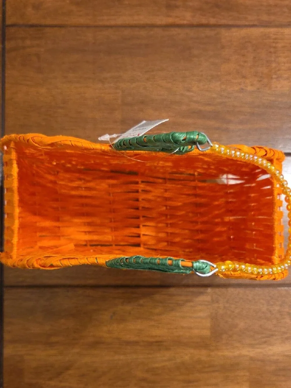 Kids Orange Pumpkin Woven Trick-or-Treat Bag